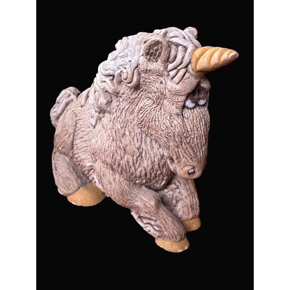 United designs  Unicorn Figurine‎ Brown Textured spaghetti mane tail  Ceramic